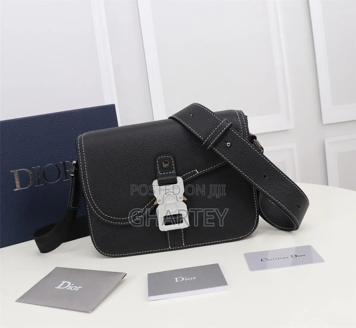 Chic Dior Black Saddle Bag With Premium Packaging