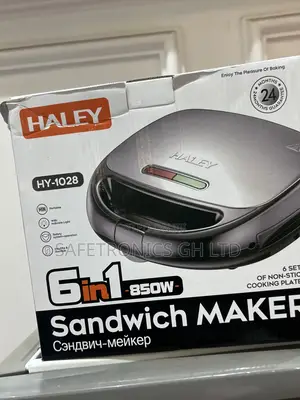 Reliable Grey 6 in 1 Haley Hy-1028 Electric 850w •• Sandwich Maker