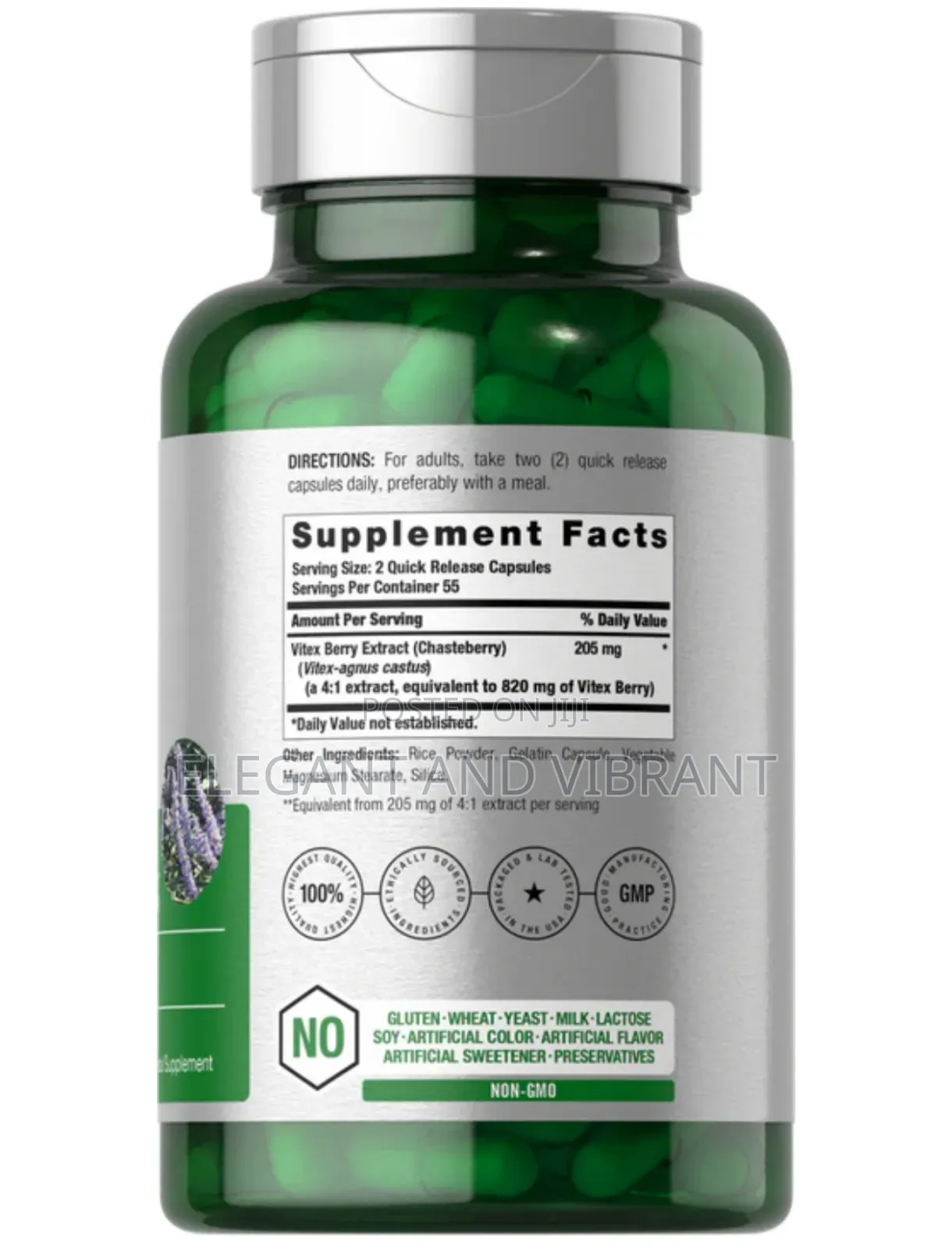 Vitex  Chesterberry Berry 820mg Per Serving | 110 Capsules