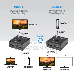 Hdmi Switch 2-in-1 Bi-Directional Switch and Splitter