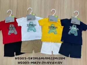 Baby Boys Style Short-Sleeved T Shirt+Shorts 2-Piece Set Ages 3m-18m