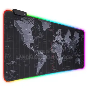 World Map Mouse Mat Design Gamer Computer Extra Large Led Mousepad