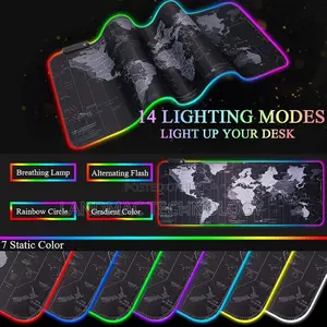 World Map Mouse Mat Design Gamer Computer Extra Large Led Mousepad