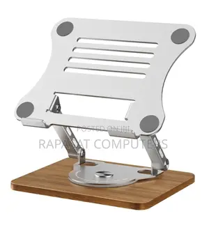 Laptop Stand Metal and Wooden Base (Adjustable and 360 Rotating)J19s