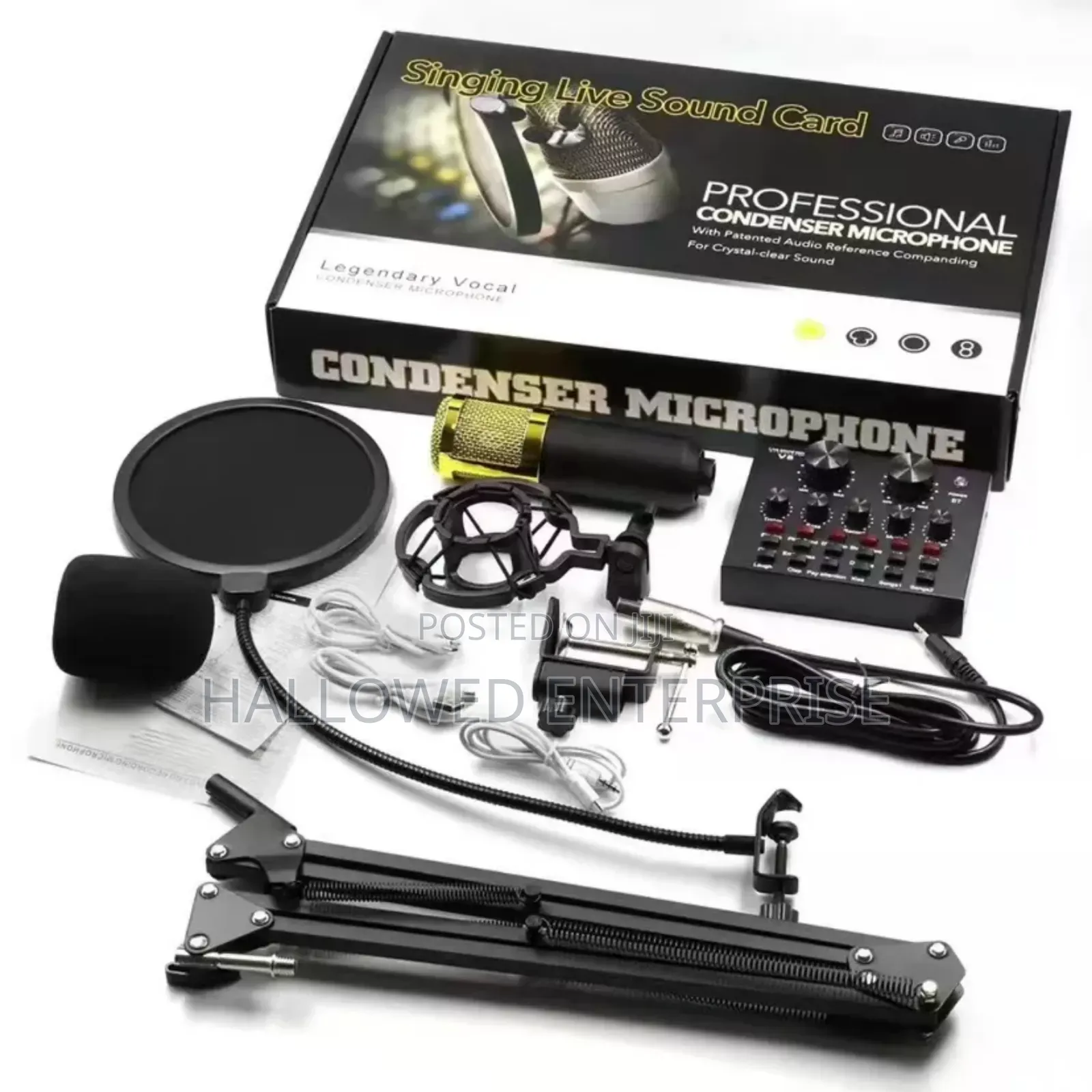 Bm800+V8 Live Broadcast Condenser Microphone for Streaming Tik Tok Etc