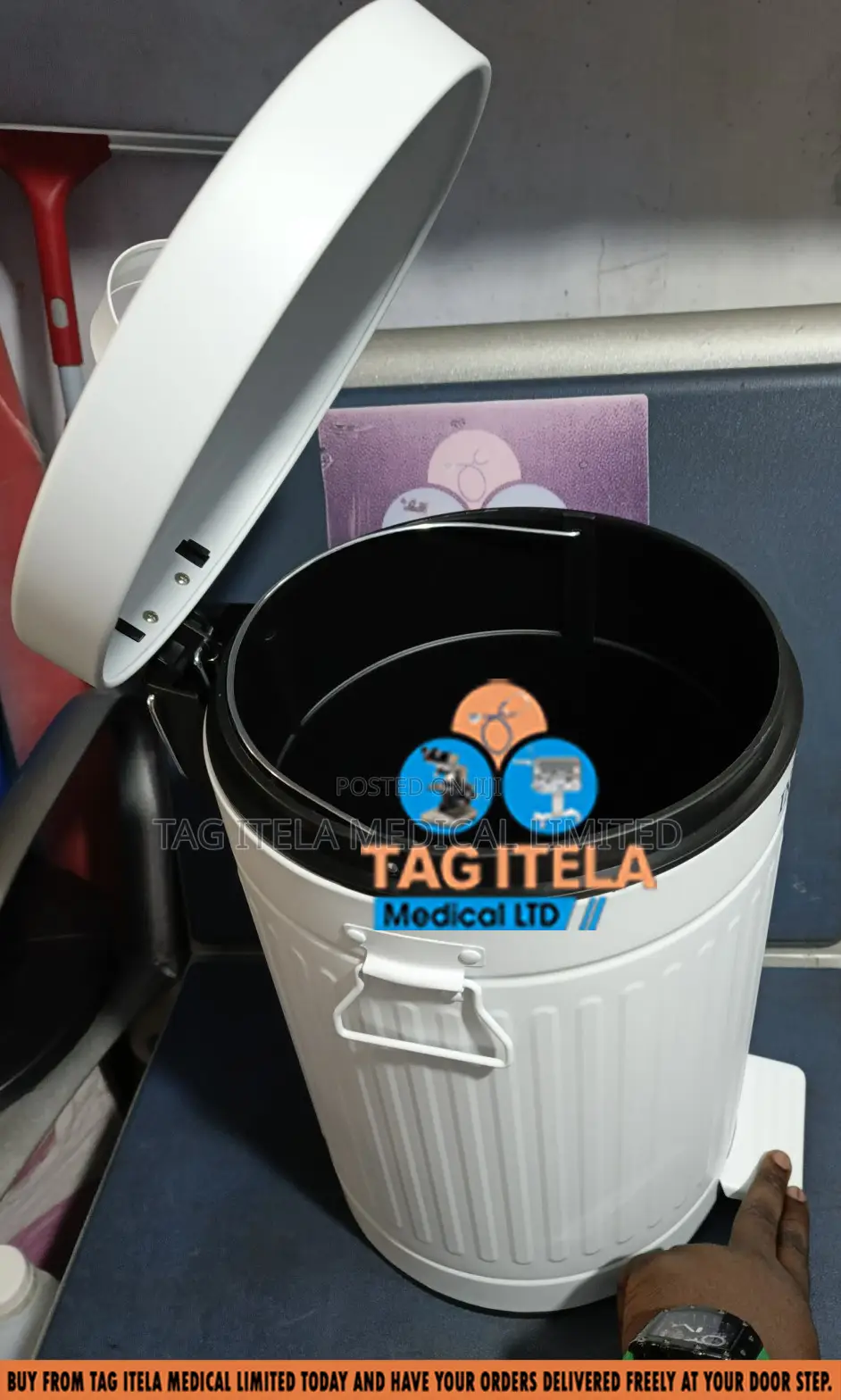 Pedal Dustbin (12ltrs Coated Steel)