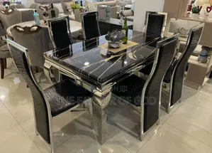 An Ornate Dining Set Marble ,6seater