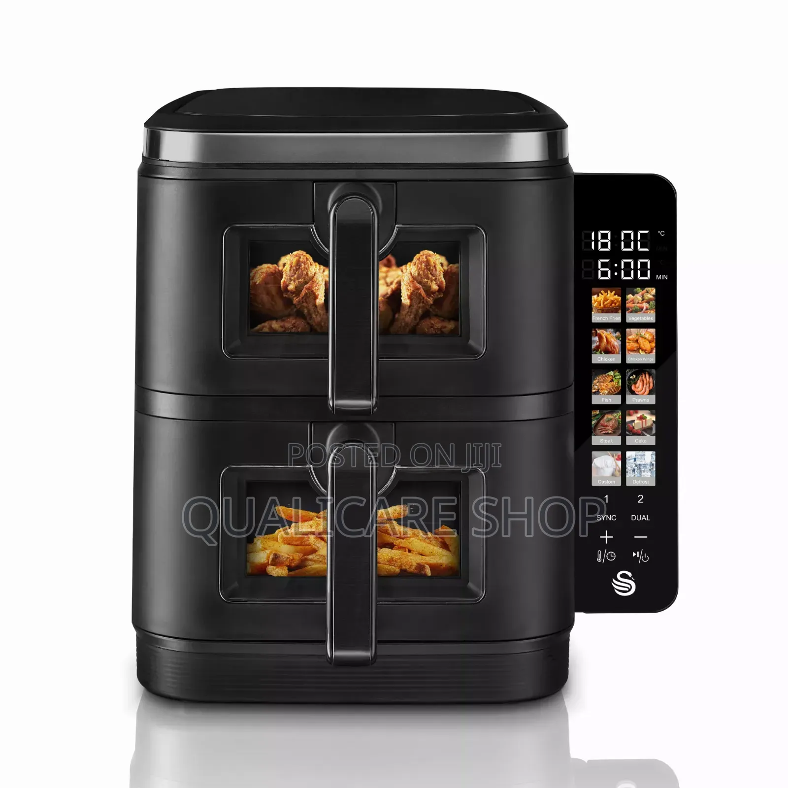Swan 11l Duo Layer; 2 Stackable Drawer Air Fryer