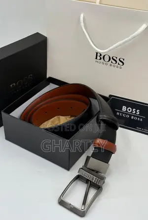 Boss Leather Reversible Belt in Box Neatly Packaged