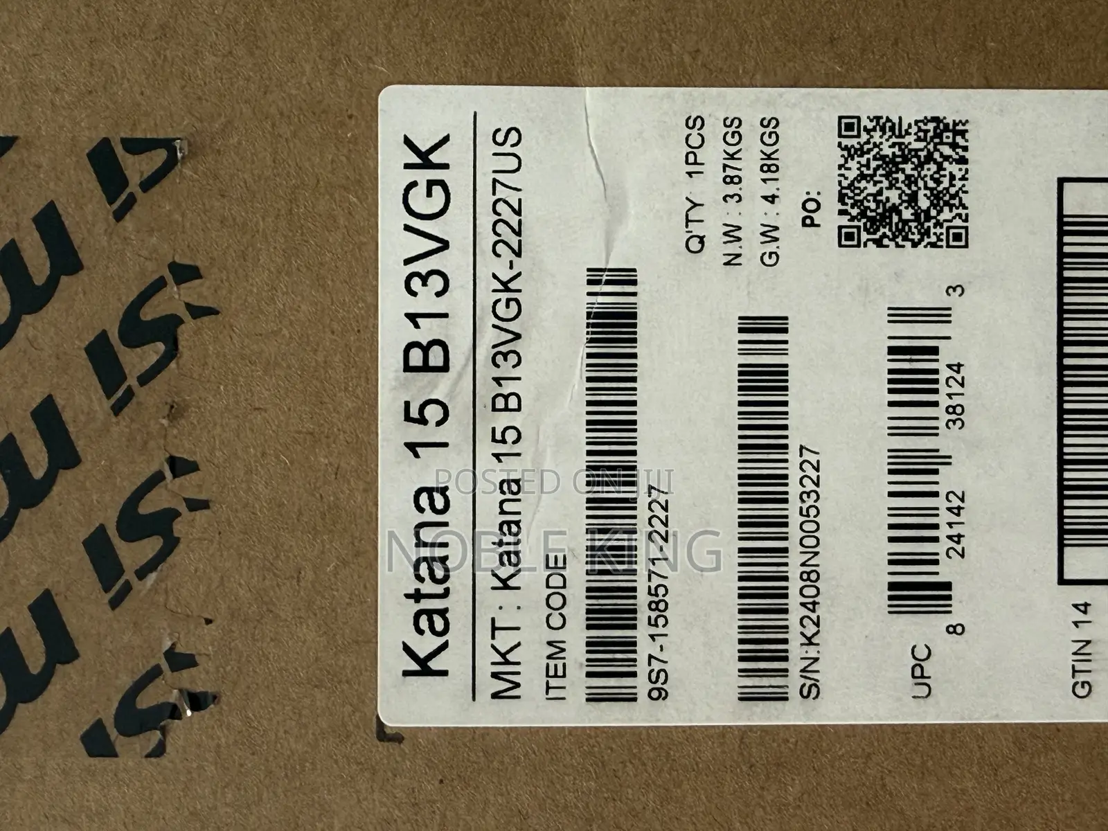New Laptop MSI Katana 15 32GB Intel Core I7 SSD 1T