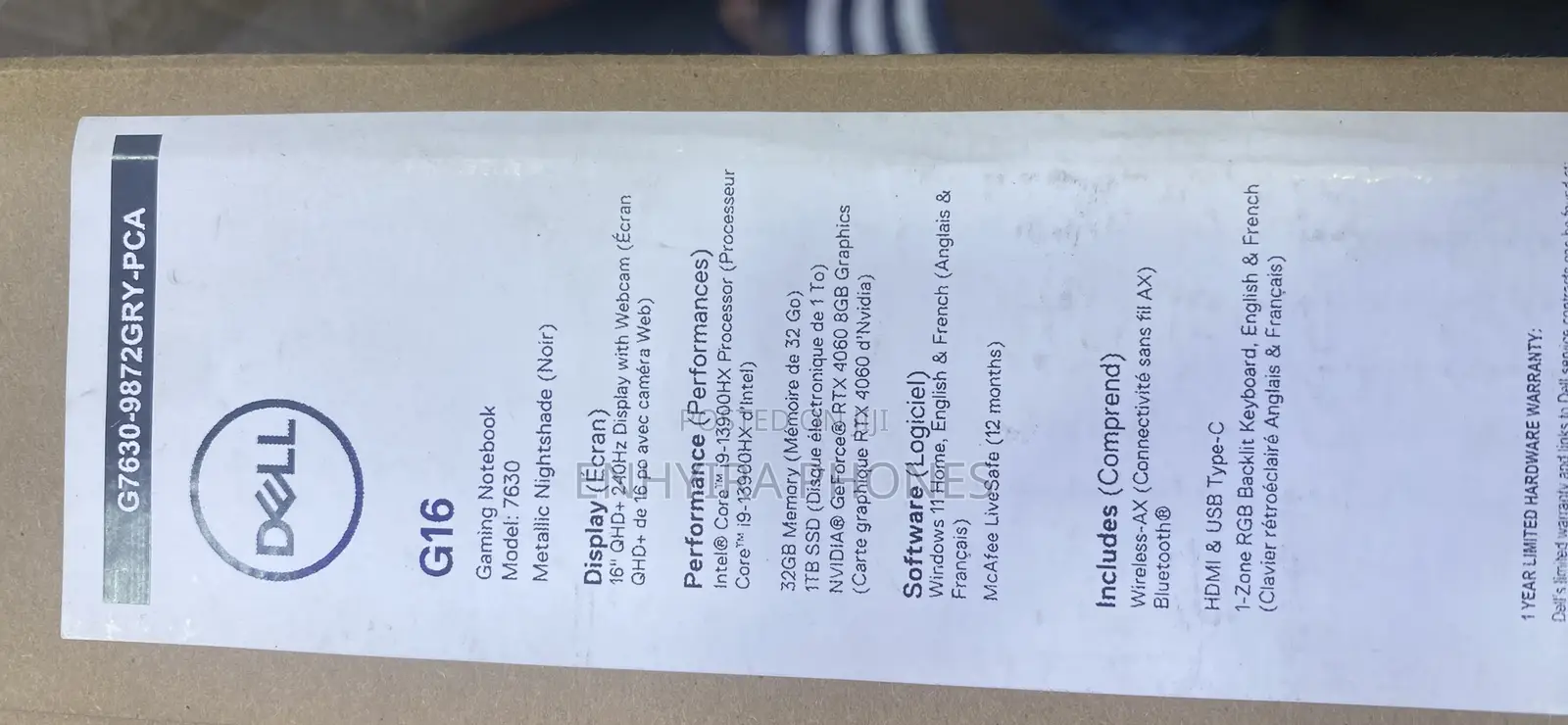 New Laptop Dell G16 7630 32GB Intel Core I9 SSD 1T