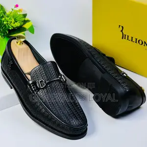 Billionaire Black Leather Men Loafers Shoe