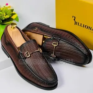 Billionaire Brown Leather Men Loafers Shoe