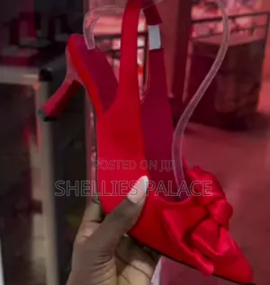 Red Ladies Half Shoes Heels 38 Open.