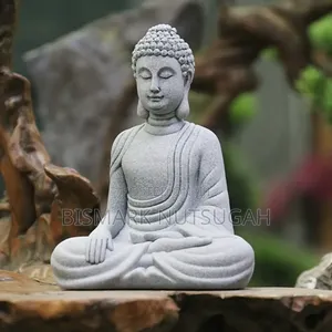 Marble Buddha Praying Statue With Water Fountain