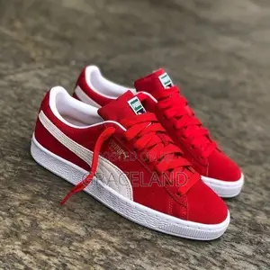 This Is Original Puma Suede Red Sneaker Classic for Men-Female