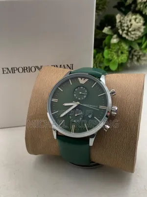 Emporio Armani Leather Strap Watch