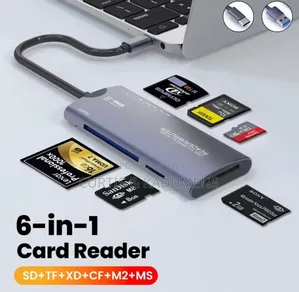 6in1 Type C Cf/Sd/Tf/Xd/M2 Card Reader