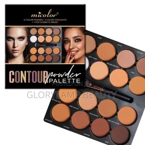 Micolor 16-color Contour Highlight Powder Palette With Cosmetic Brush