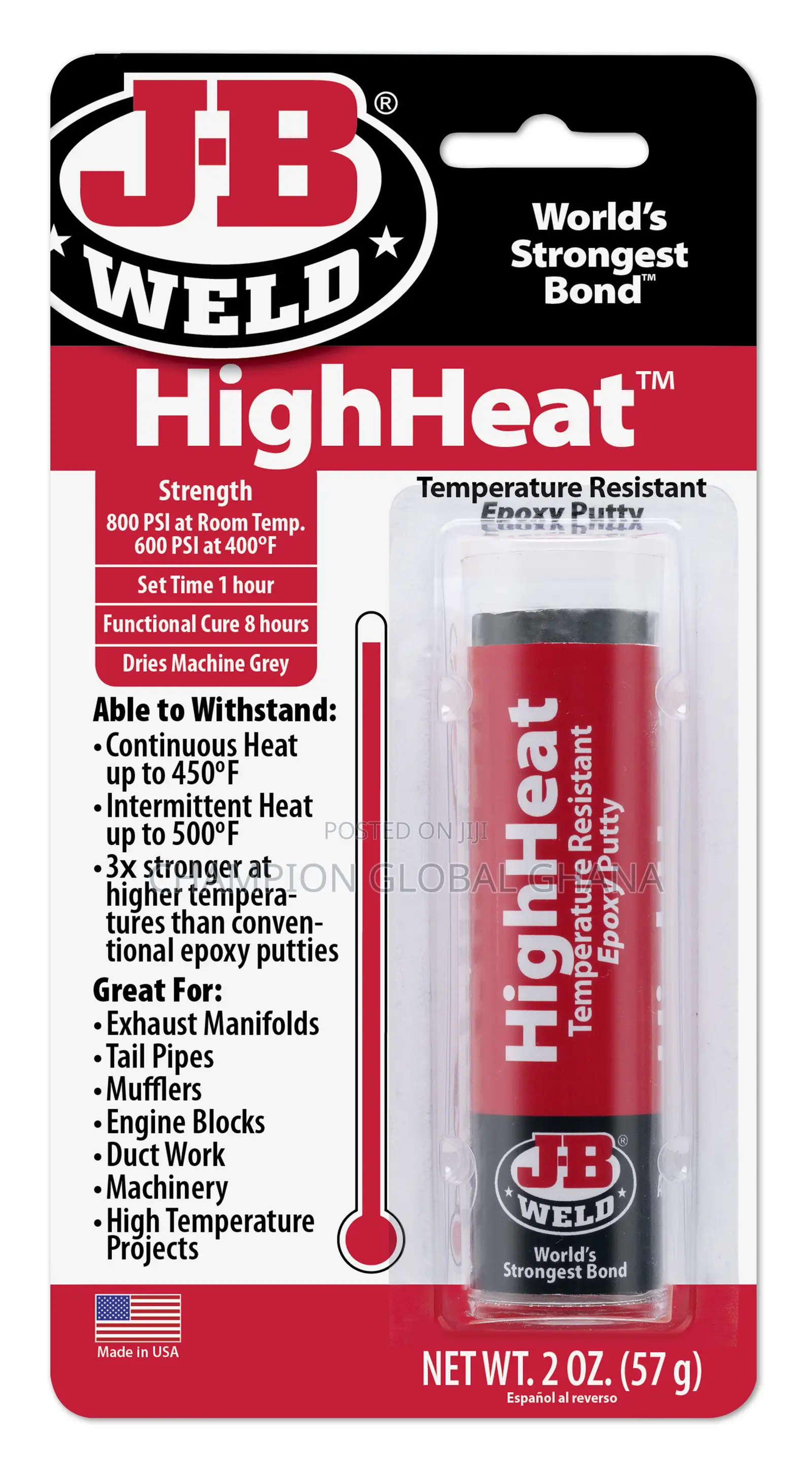 Jb Weld Temperature Resistant Epoxy Putty For Engine Blocks