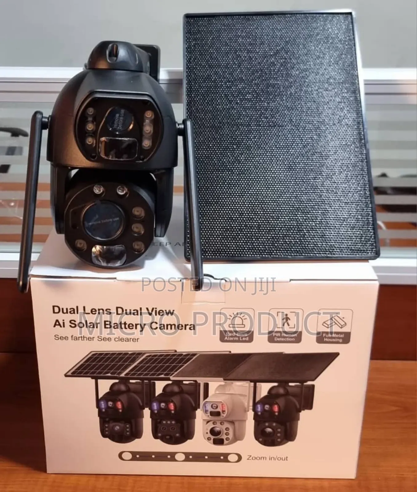 Optical Zoom Solar-Powered Dual Lens Camera