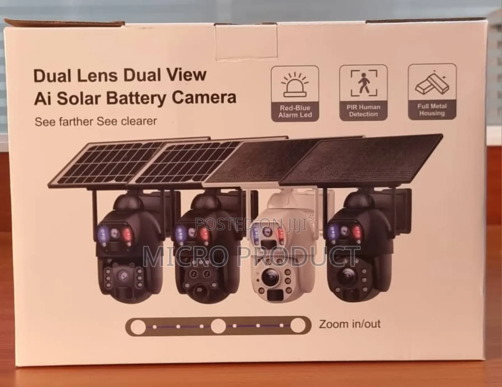 Optical Zoom Solar-Powered Dual Lens Camera