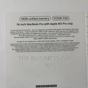 New Laptop Apple MacBook Pro 16GB Apple M3 Pro SSD 512GB