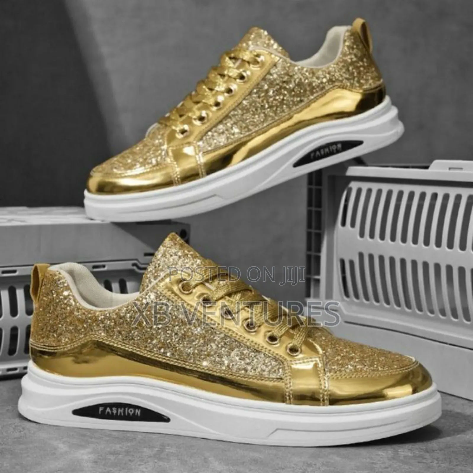 Trendy Sneakers Sports Running Casual Board Shoes Gold
