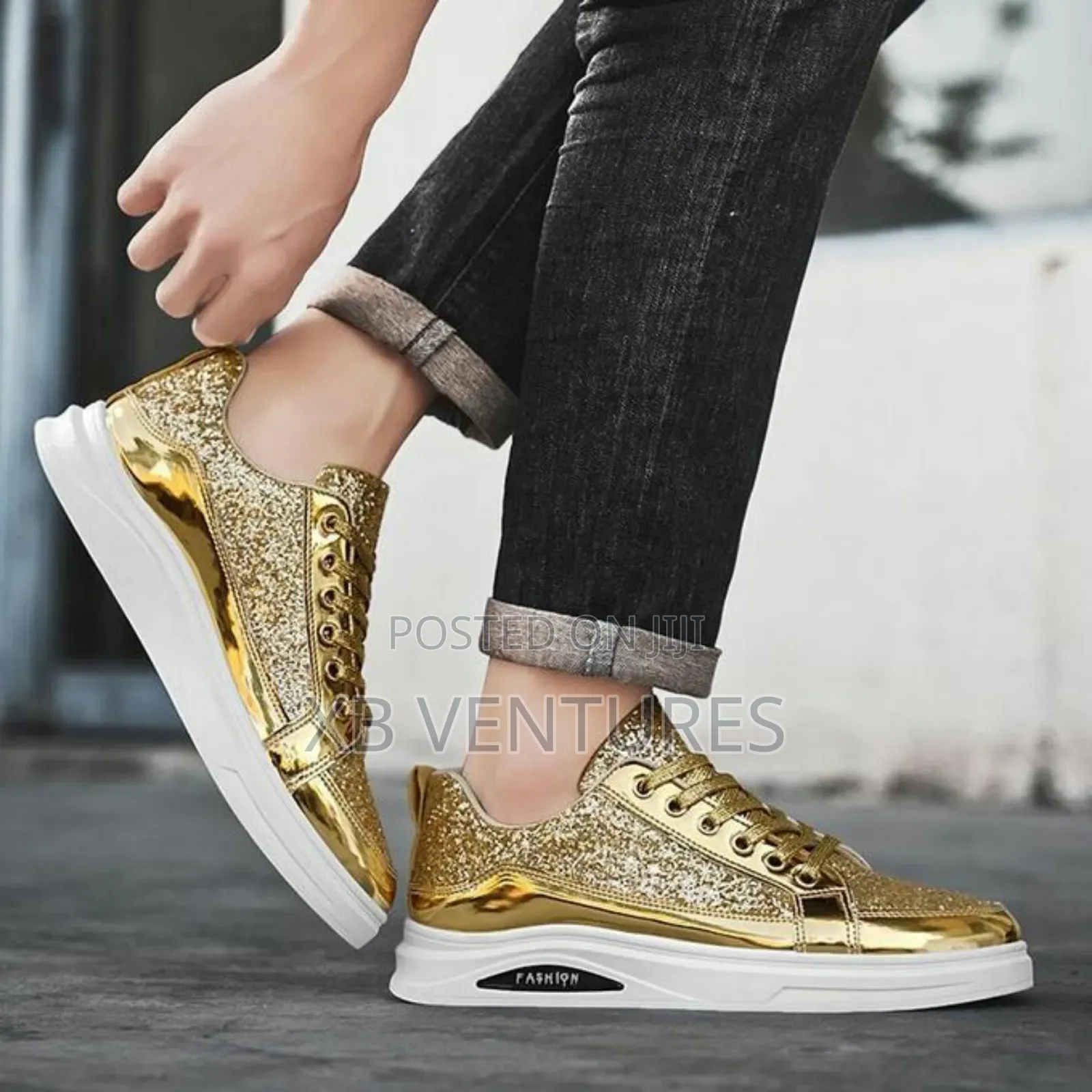 Trendy Sneakers Sports Running Casual Board Shoes Gold