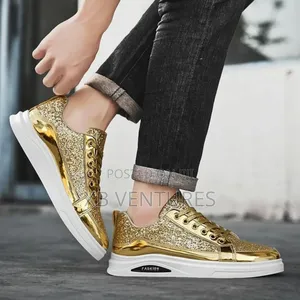 Trendy Sneakers Sports Running Casual Board Shoes Gold