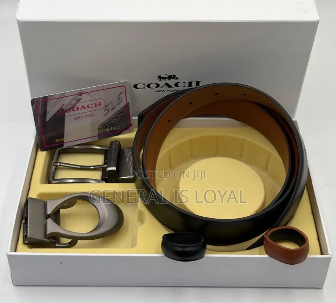 Coach Leather Reversible Belt With Two Hook