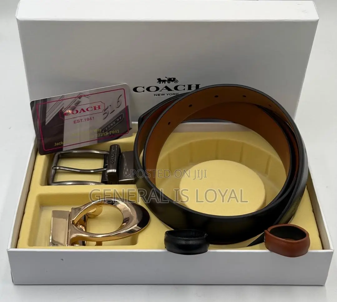 Coach Leather Reversible Belt With Two Hook