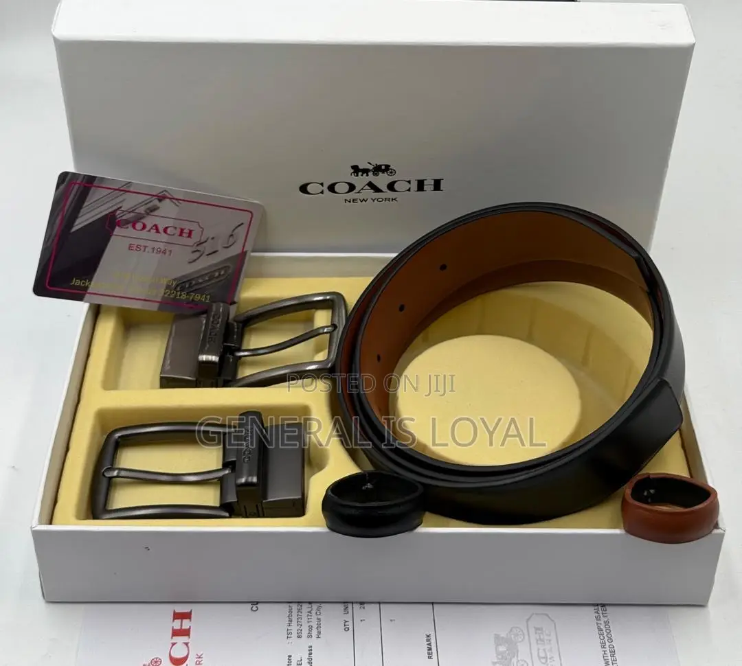 Coach Leather Reversible Belt With Two Hook