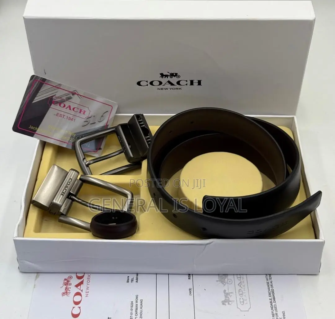 Coach Leather Reversible Belt With Two Hook