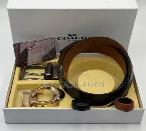Coach Leather Reversible Belt With Two Hook