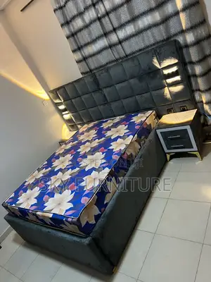Quillan Stuffing Queen-size Bed Frame With Light And 2 Side Drawers