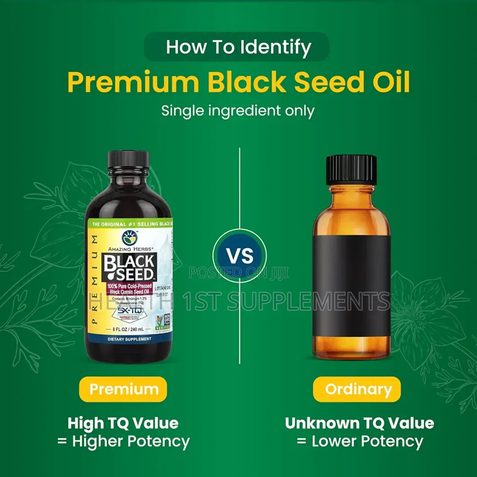 Amazing Herbs, Cold-Pressed Premium Black Seed Oil 240ml
