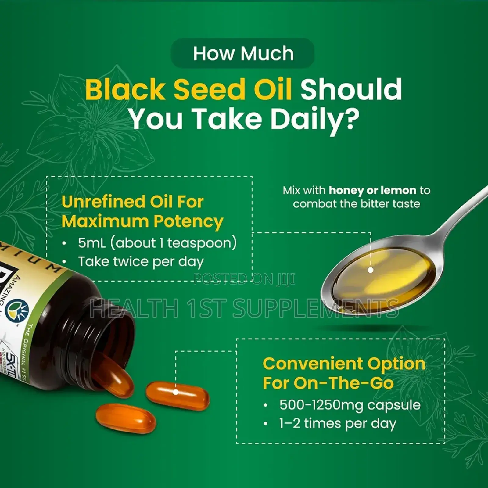 Amazing Herbs, Cold-Pressed Premium Black Seed Oil 240ml