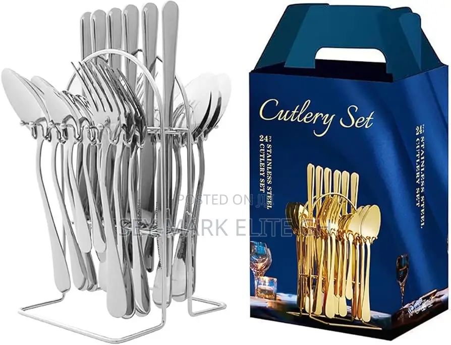 24pcs Cutlery Set Gold Silver