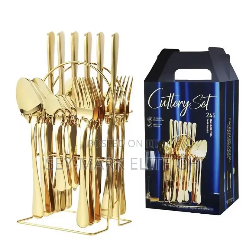 24pcs Cutlery Set Gold Silver