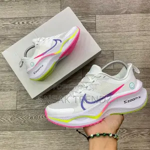 Nike Zoom Trainers White Pink and Yellow