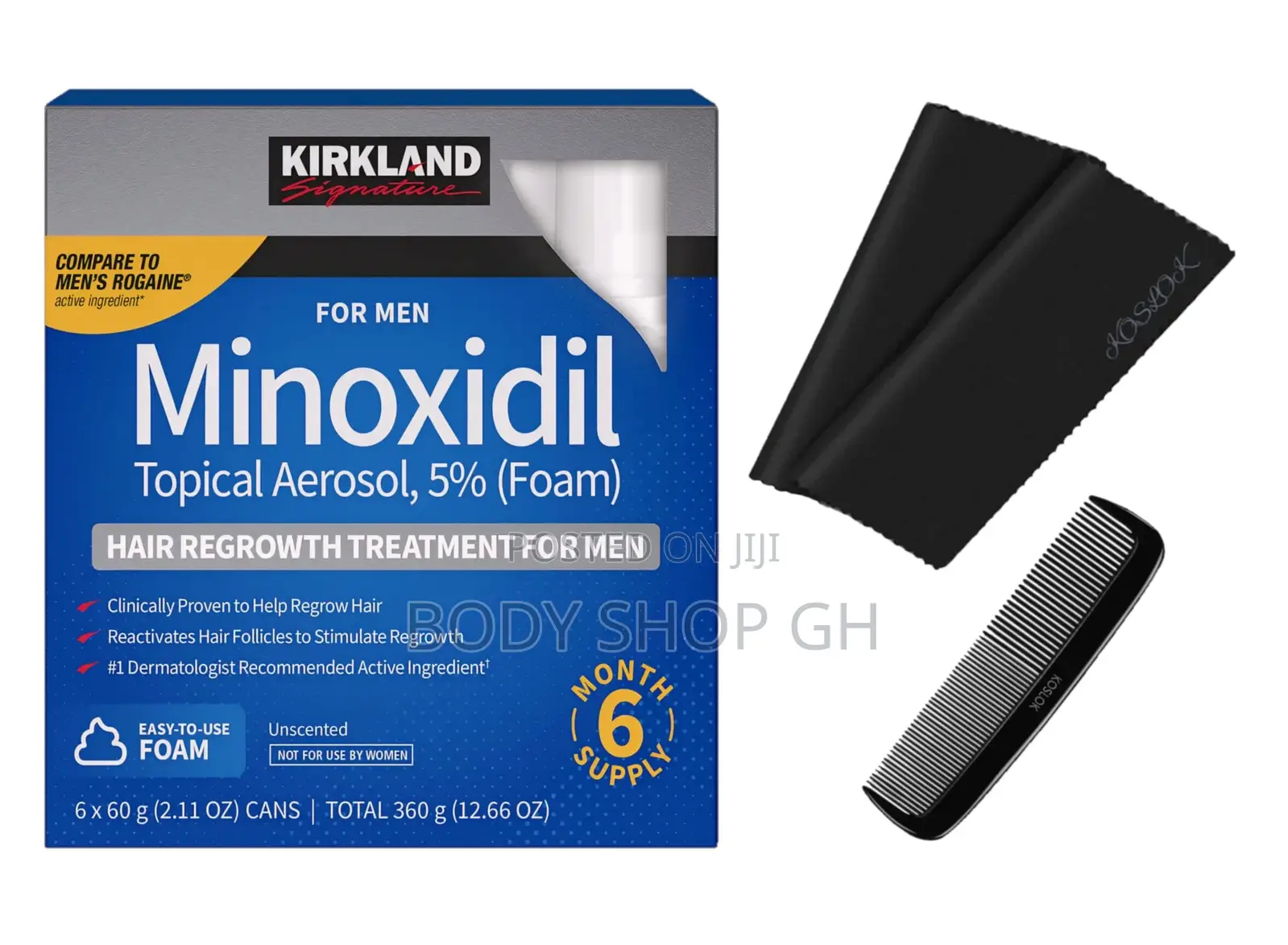 Kirkland Minoxidil Foam Bottle - Hair Regrowth Solution - 5% Minoxidil