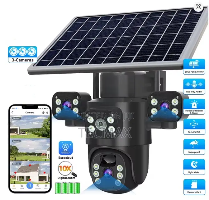 3 Lens 4g Solar Security Camera