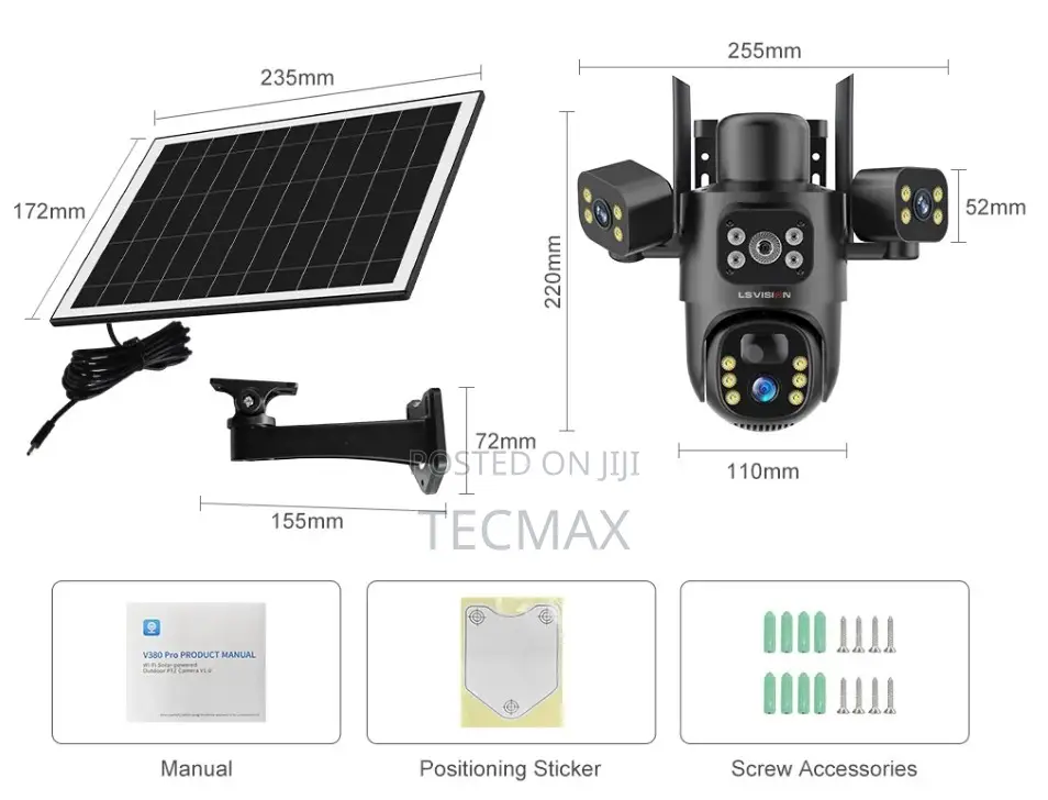 3 Lens 4g Solar Security Camera