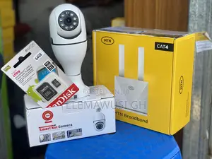V380pro PTZ Bulb CCTV Camera $ Router Combo Plus Free 64gig Sd Card