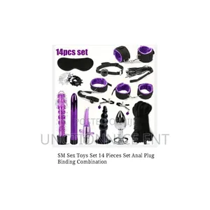 14 Pieces of Sm Pu Leather Fetish Bondage Kit - Purple