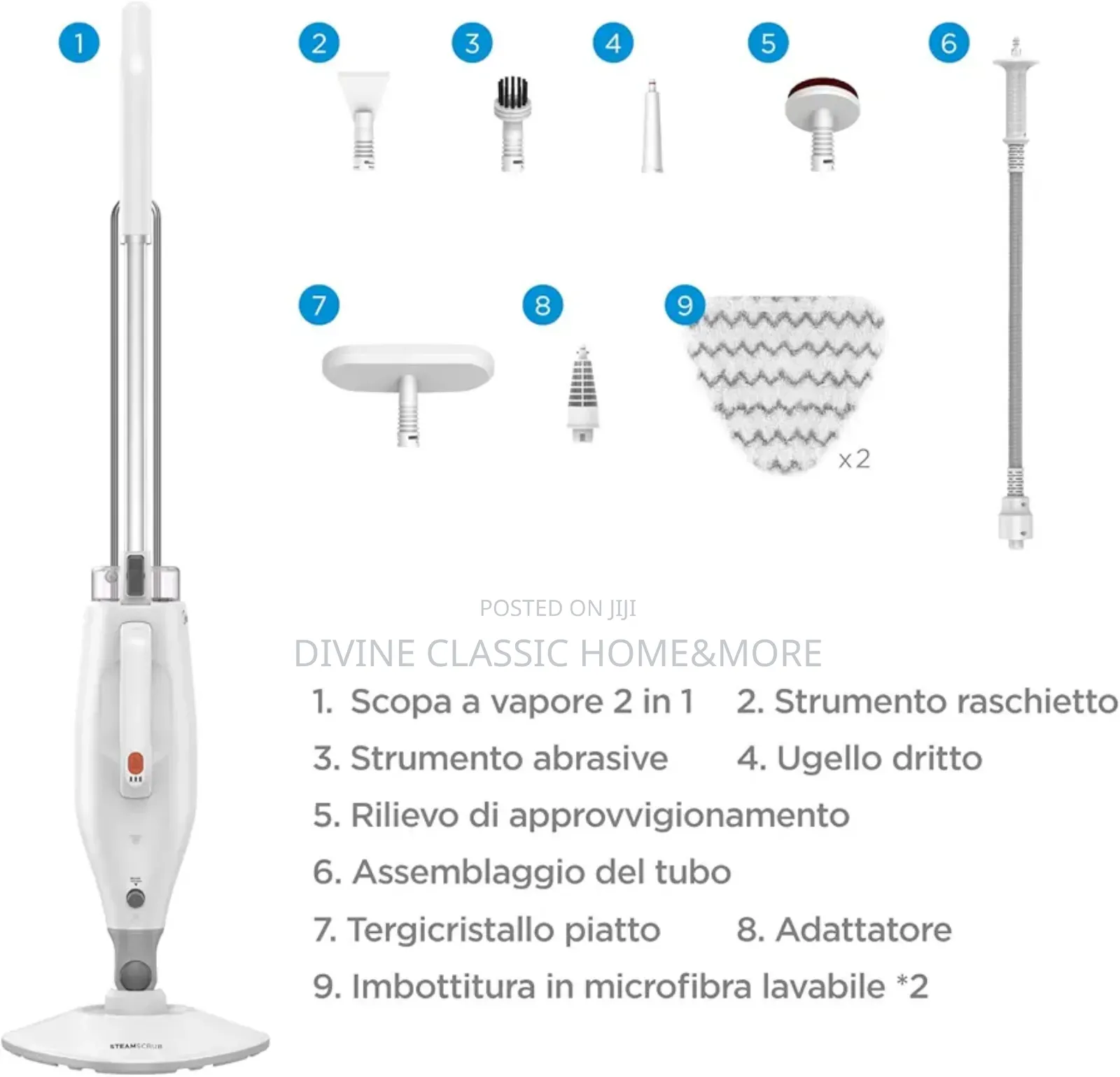 Midea 10 in 1 Steam Mop Kills 99.9% of Bacteria Without Chemical