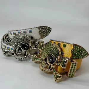 Skeleton Head Rhinestone Belt
