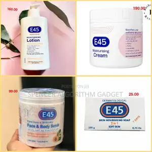 E45 Set (Body Lotion,Cream,Soap,Scrub)