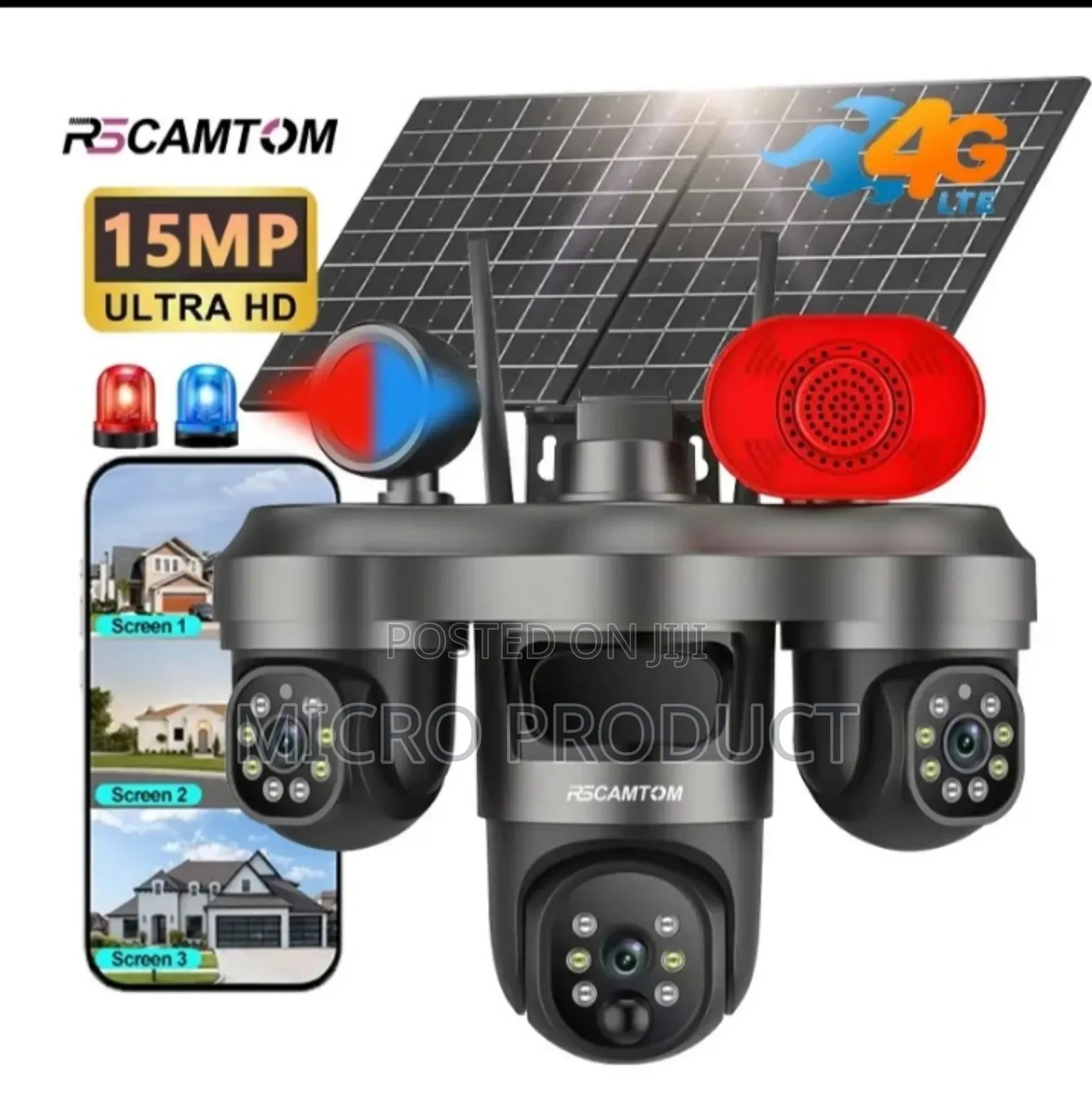 Solar-Powered Tripple Lense Camera